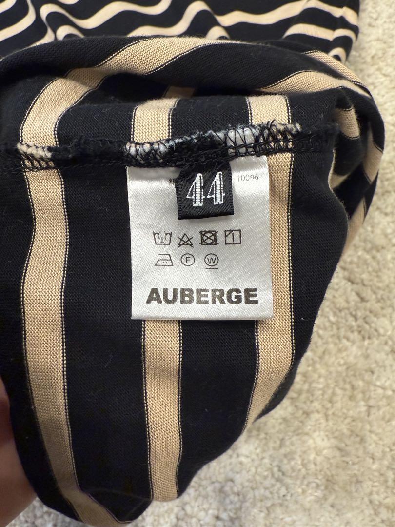 AUBERGE 長袖カットソー 黒/ベージュストライプ - メルカリ