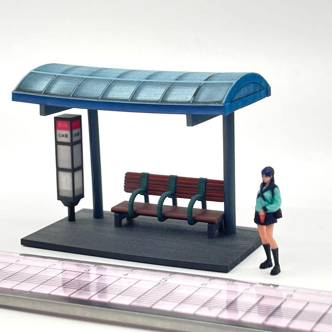 1/64 バス停　ミニチュア　フィギュアに　住宅模型　ジオラマ　ミニカーに