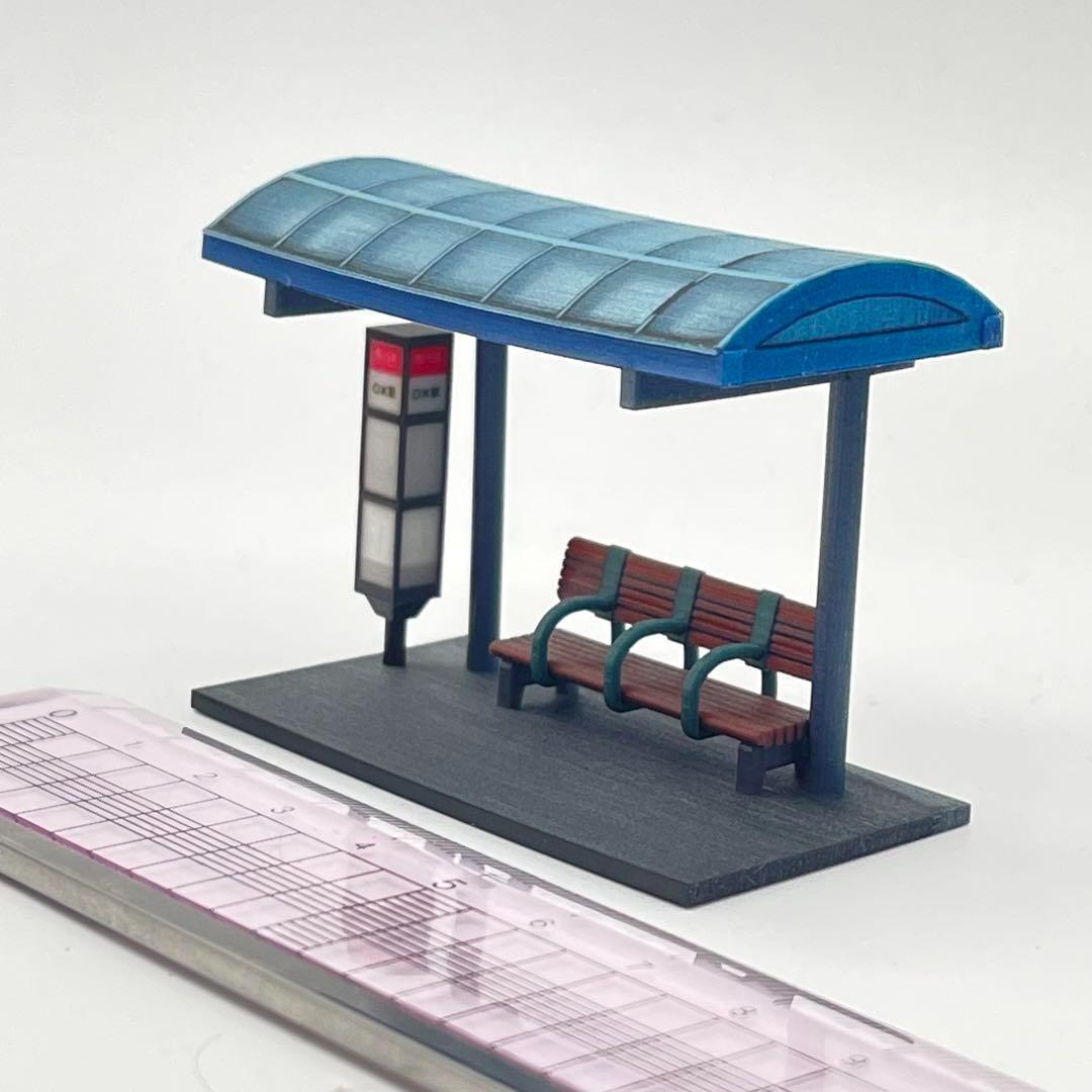 1/64 バス停　ミニチュア　フィギュアに　住宅模型　ジオラマ　ミニカーに