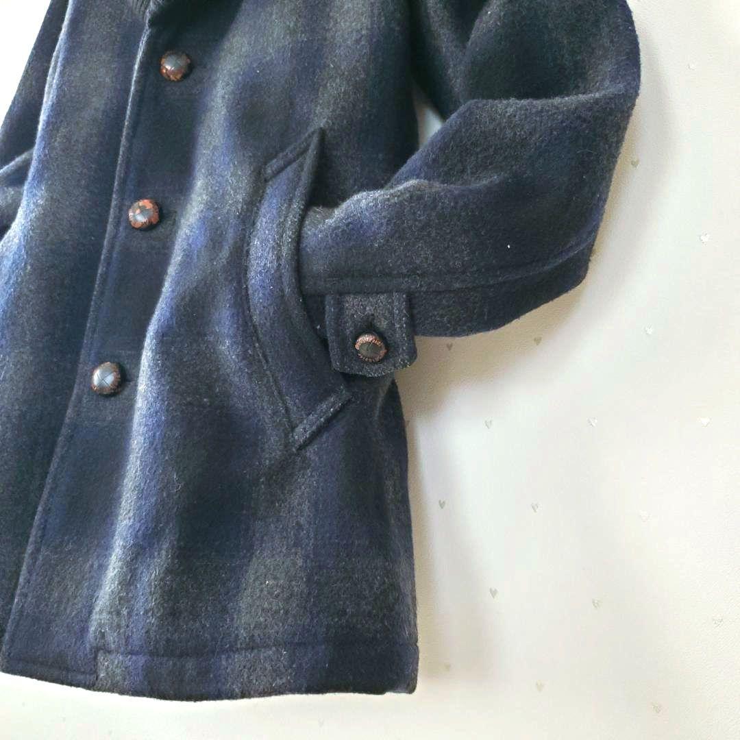 美品 コアファイター 名品 コート チェック ショールカラー 希少モデル レア