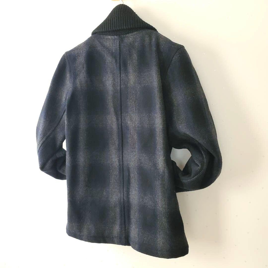 美品 コアファイター 名品 コート チェック ショールカラー 希少モデル レア