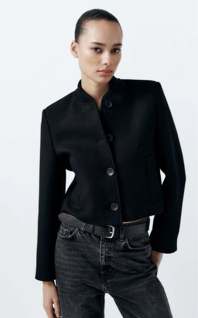 ZARA 定価13,590円 ウールブレンド ボンバージャケット コート L