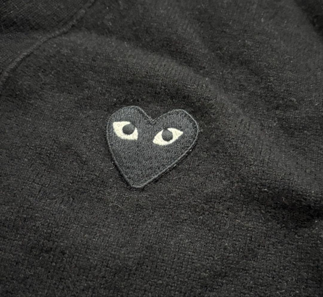 PLAY COMME des GARCONS 黒ハート ニット カーディガンS