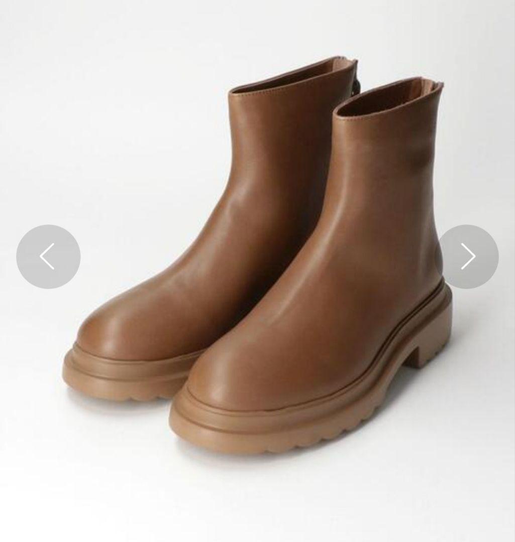 Pomme DORブラウン ショートブーツ バックジップ24cm POMME D OR