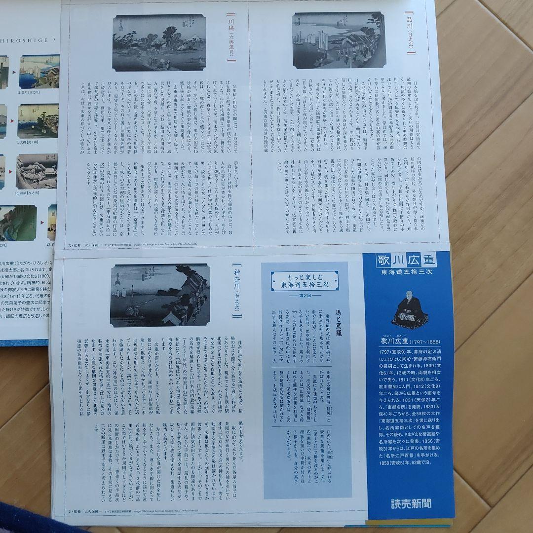 読売新聞 歌川広重 東海道五拾三次 保永堂版 額絵シリーズ 上巻下巻
