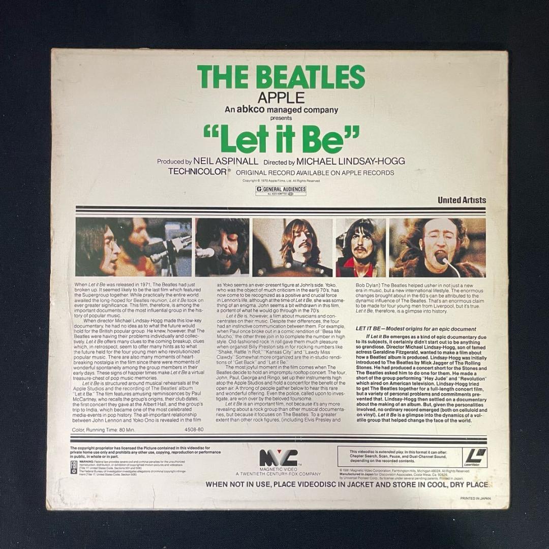 レーザーディスク BEATLES Let it Be(監督：マイケル・リンゼイ