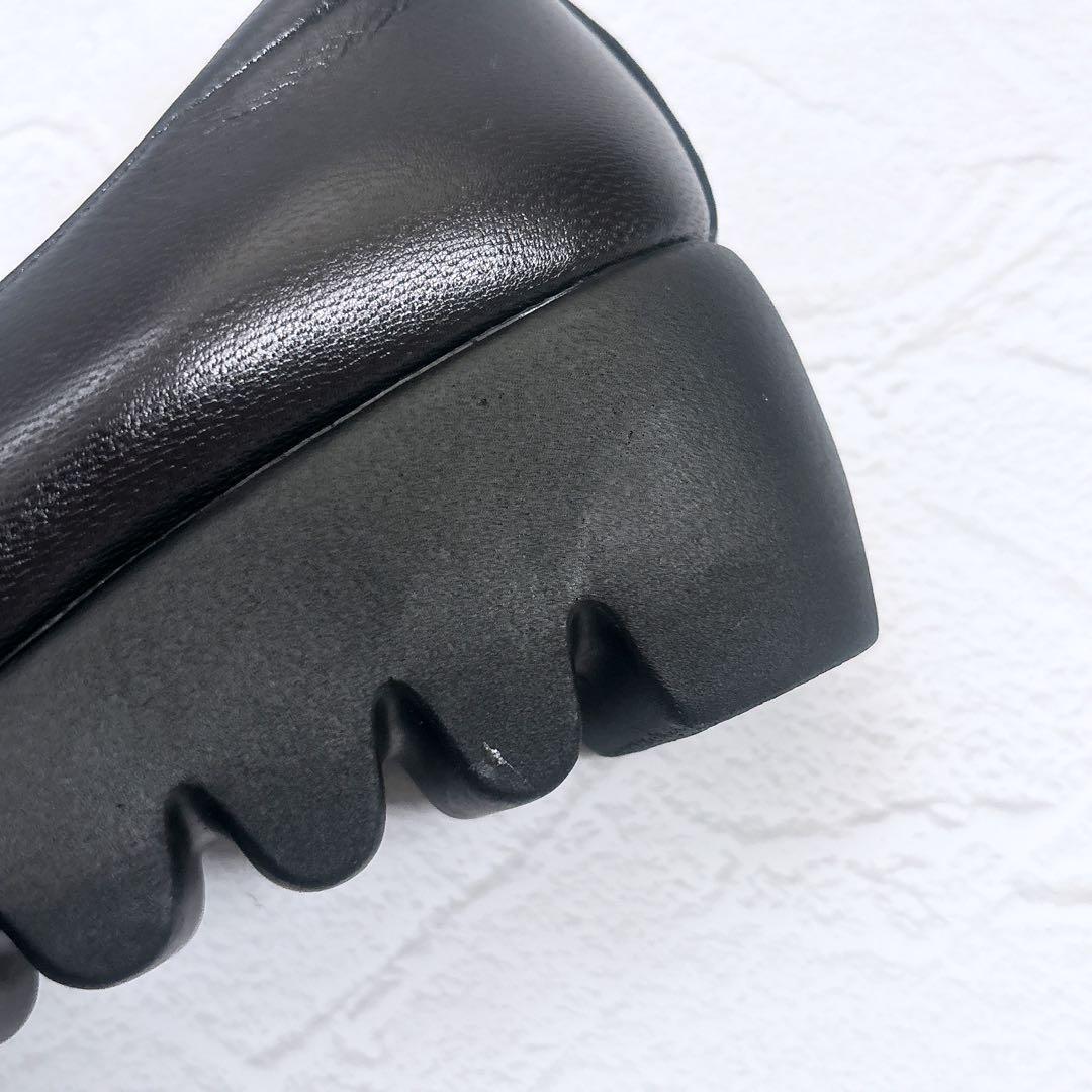 《美品》Hills Avenue ウェーブソール プレーンパンプス 黒 23cm