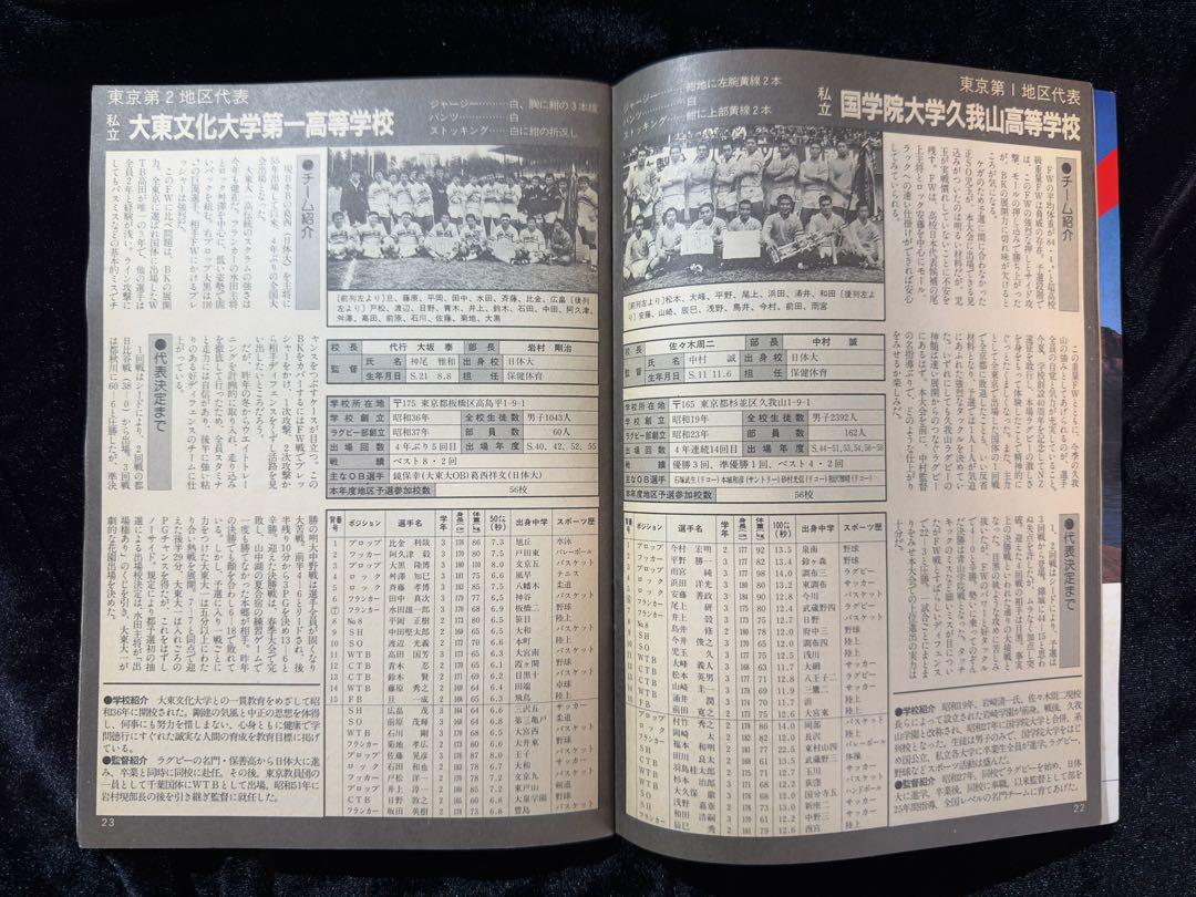 第64回(昭和59年) 全国高校ラグビー大会パンフレット