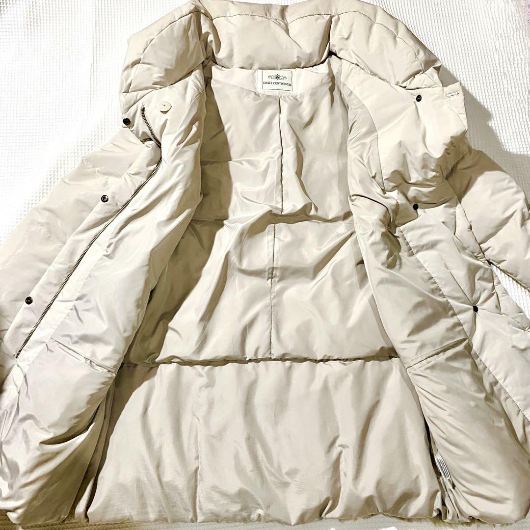 【美品】GRACE CONTINENTAL ショールカラー ダウンコート ファー