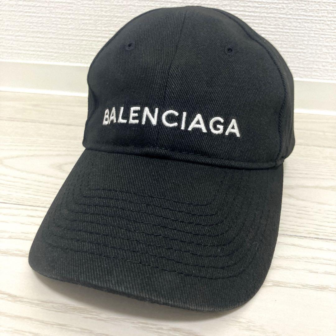 BALENCIAGA キャップ 黒 Lサイズ 袋付き BALENCIAGA バレンシアガ キャップ Lサイズ 59cm ブラック 黒