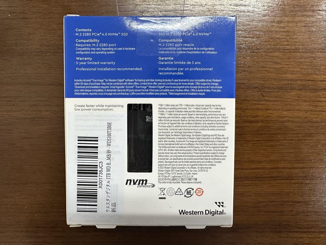 (ハム様)WD Blue SN580 1TB NVMe SSD M.2 2280