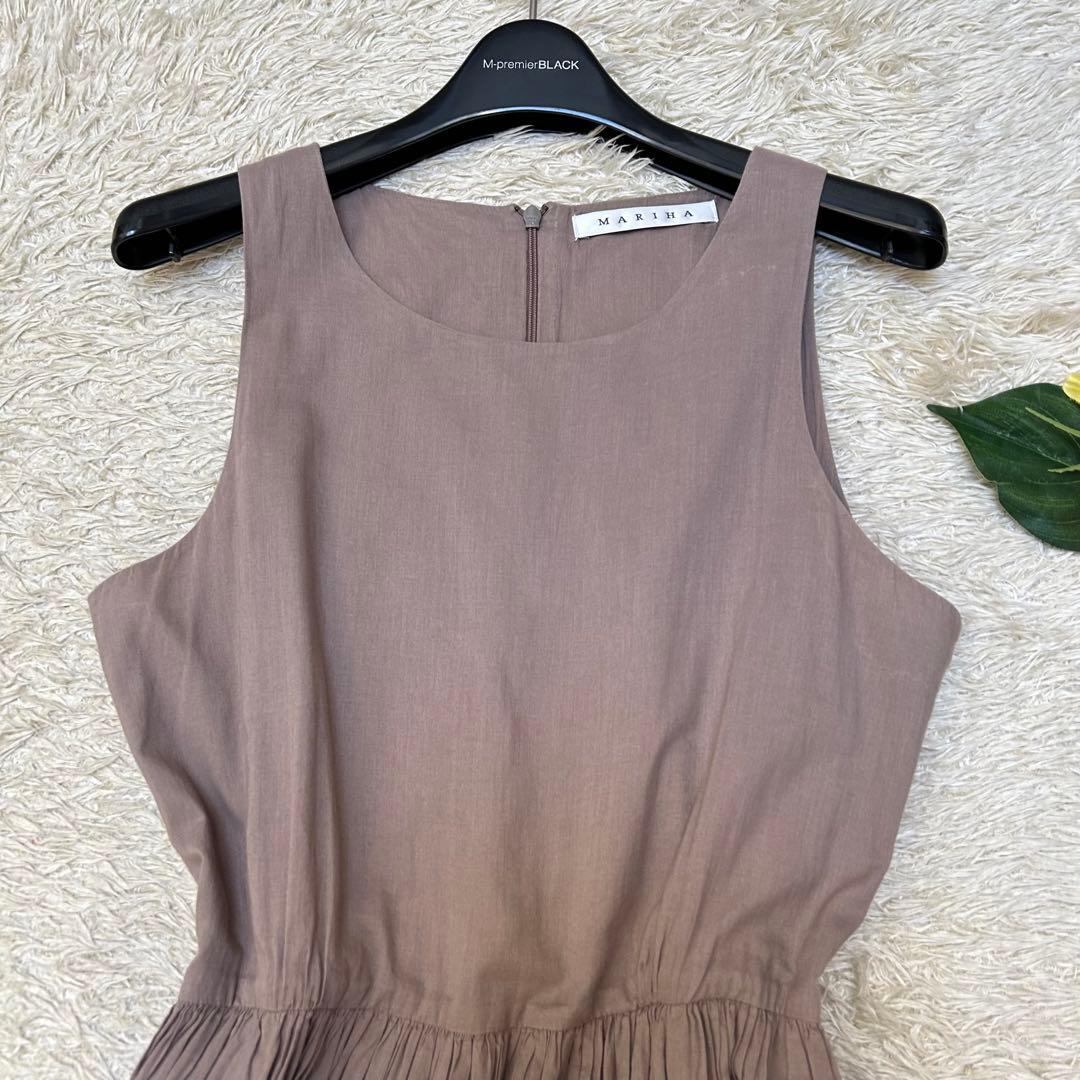 小柄な方もOK マリハ 夏のレディのドレス 裾上げ マキシワンピース ブラウン