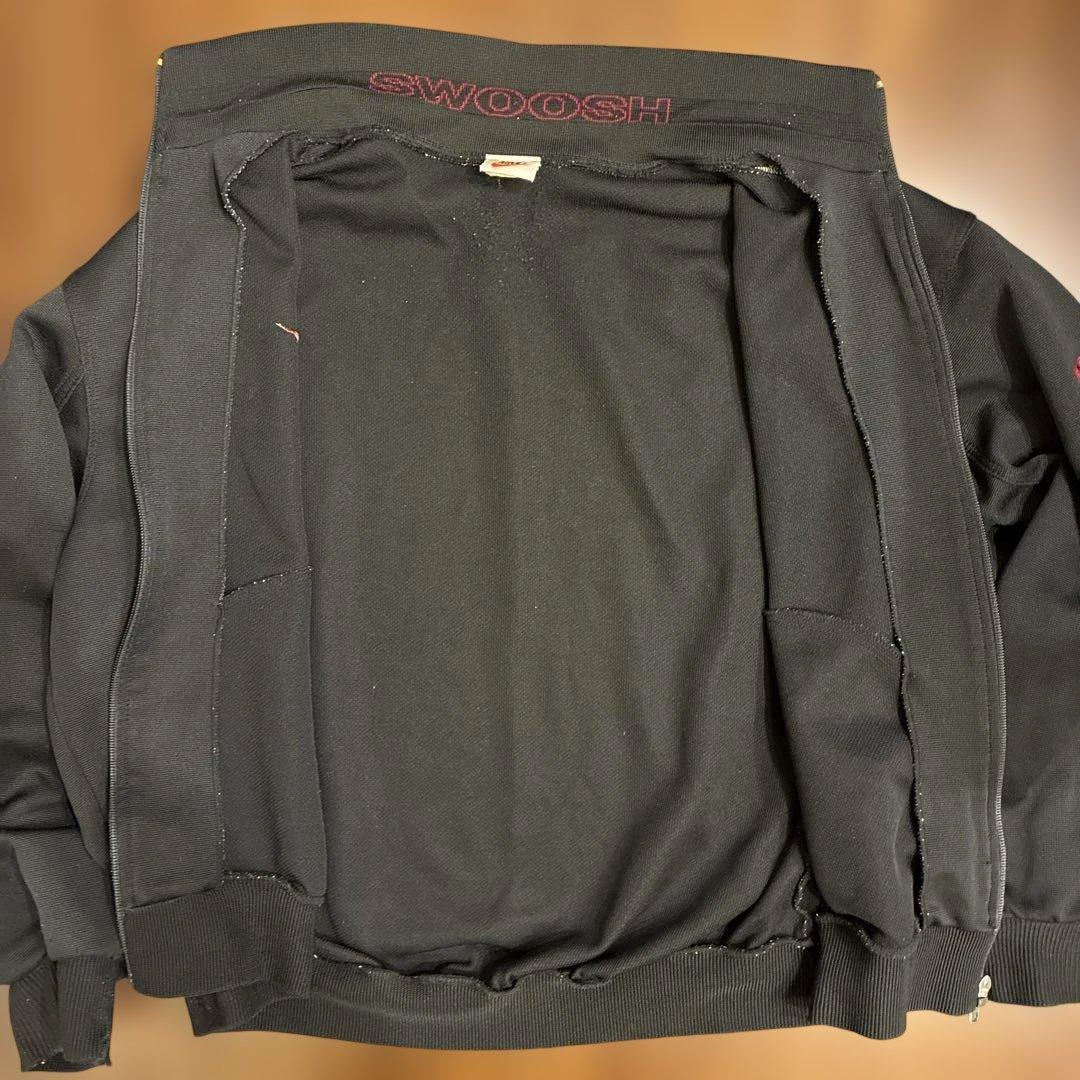 90s NIKE オールドナイキ 銀タグ トラックジャケット ジャージ 黒 XL