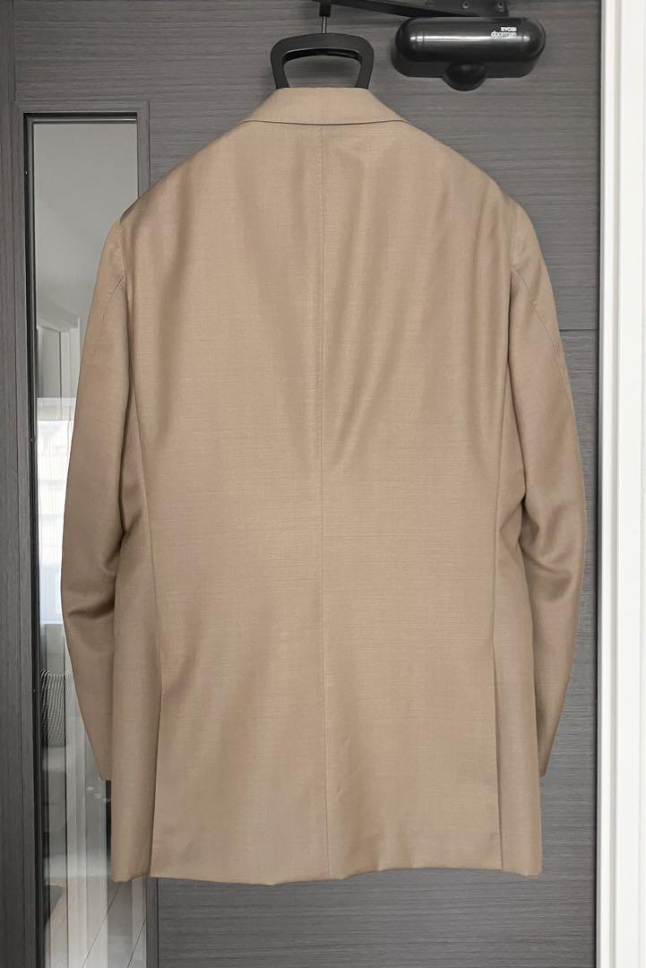 BEAMS F ウールモヘヤ スーツ 48 ベージュ BOWER ROEBUCK