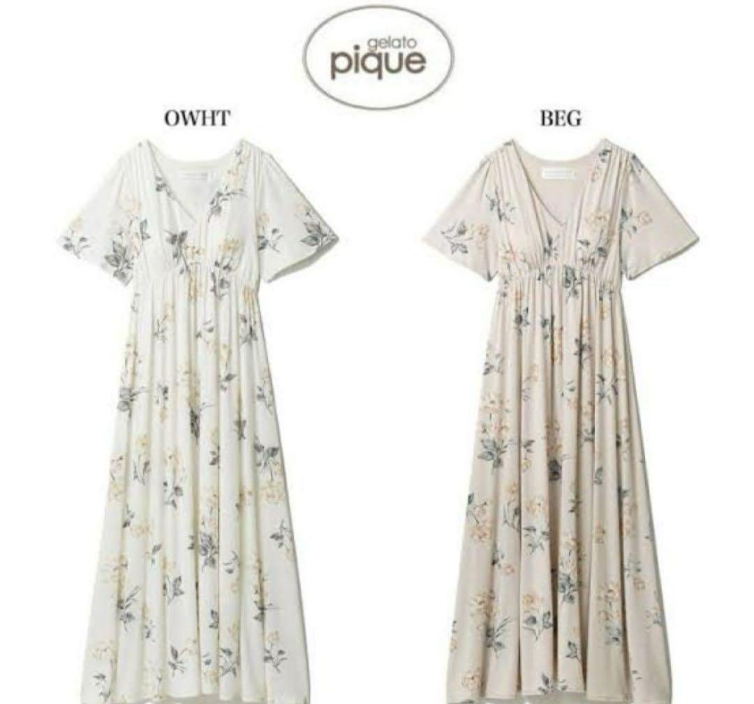 ウォーターリリー柄ワンピース　gelato pique