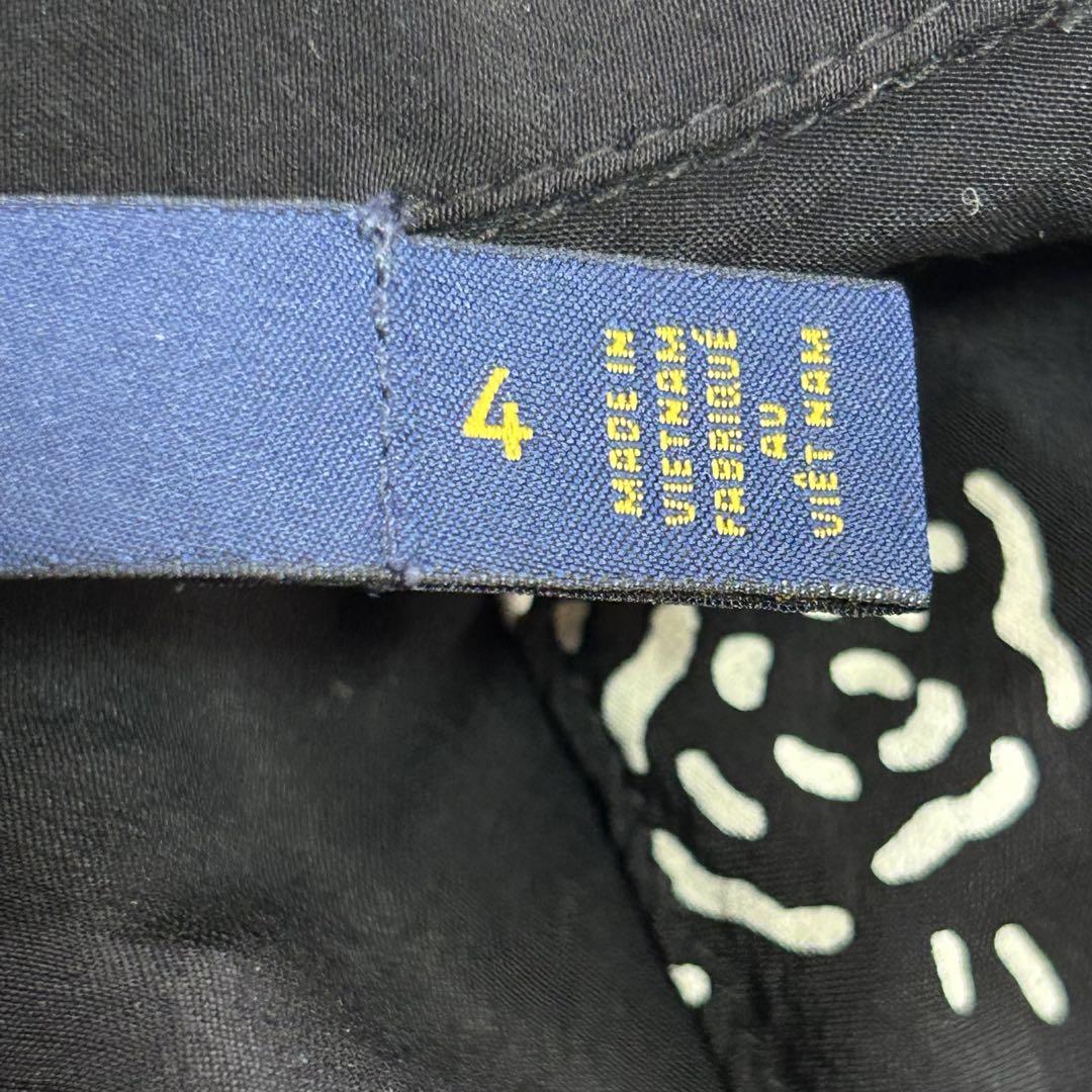 m6964【美品】ポロラルフローレン シャツワンピース ロング丈 黒
