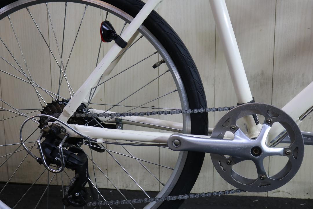 あさひ製クリーム 26インチ シマノ7速 530mm AUTO LED仕様クロス