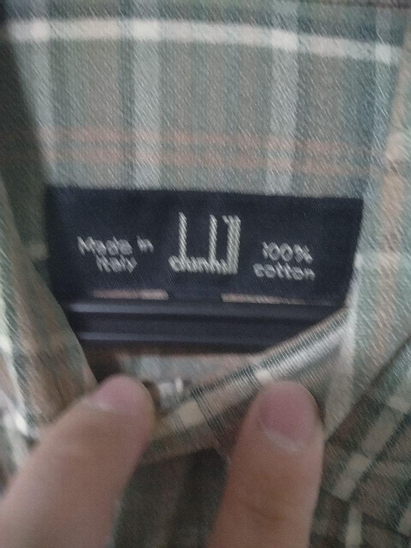 dunhill イタリア製 100%コットン チェック柄 半袖シャツ