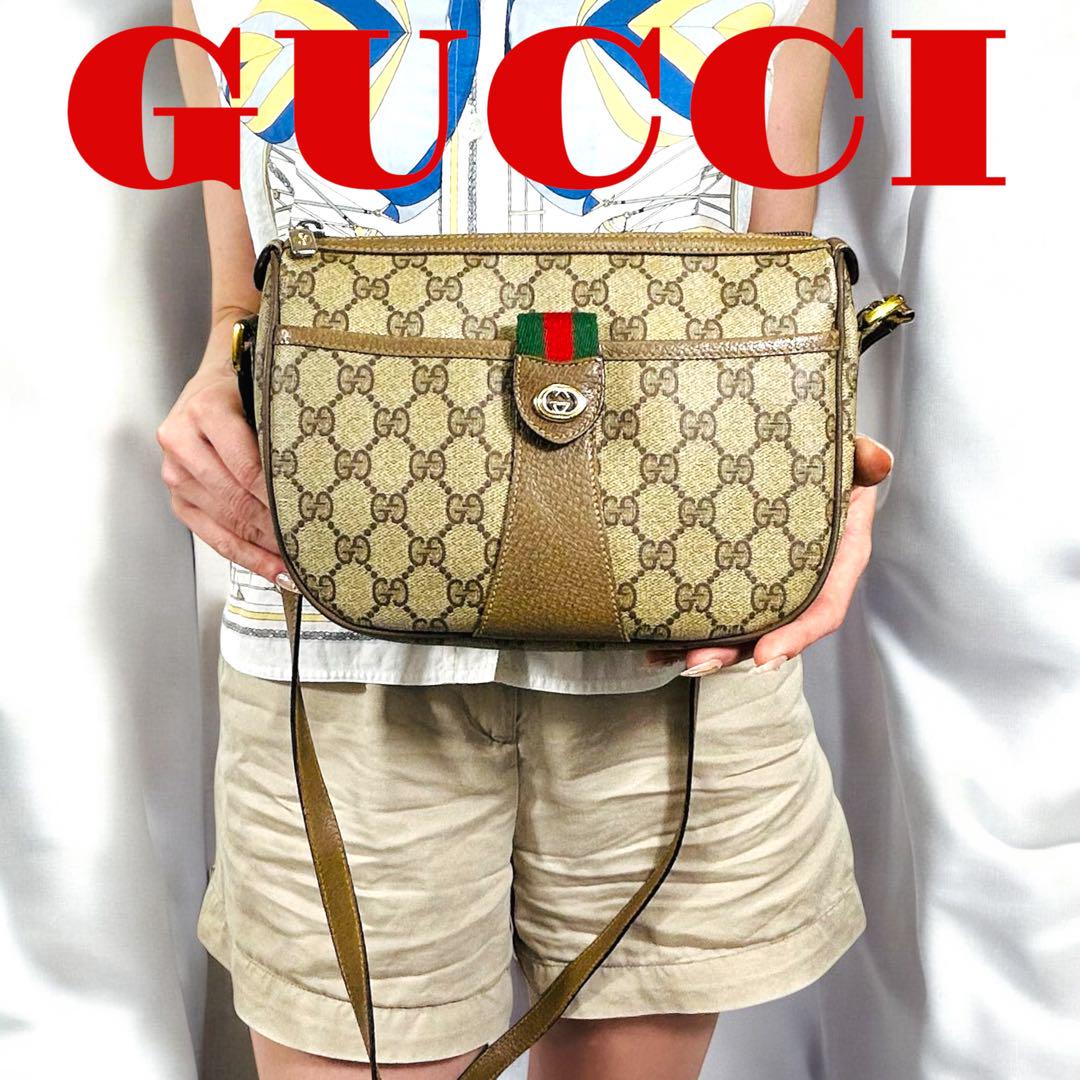 GUCCI オールドグッチ　ショルダーバッグ　GG柄　PVC