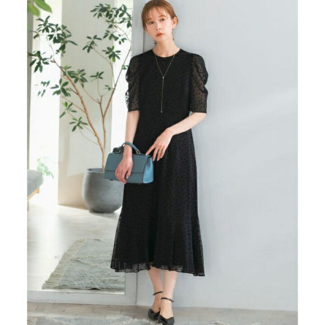 Chaco　ROSSO　ワンピース　ドットフロッキードレス　別注　結婚式