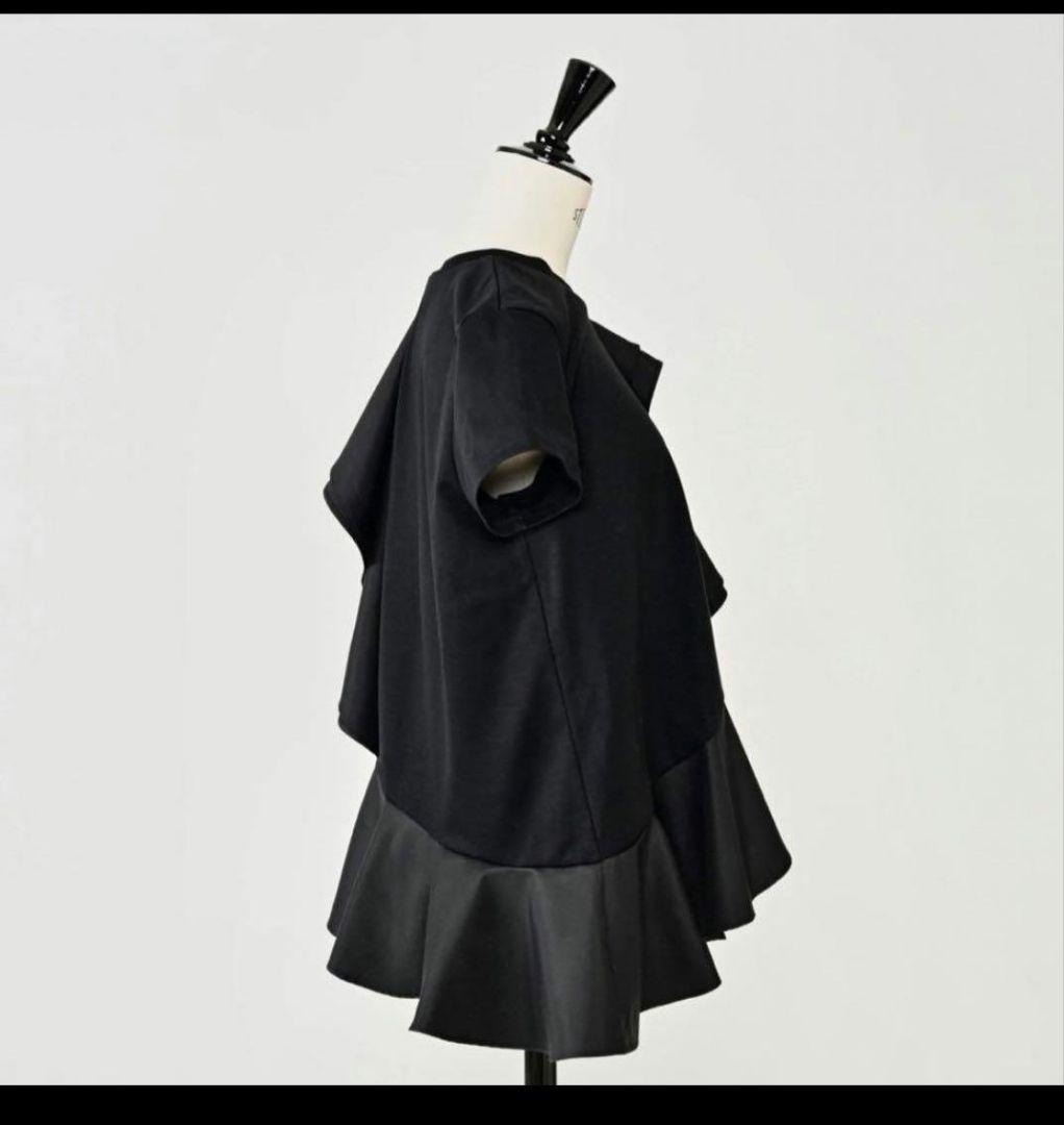 高質 Heve クロスラッフルTOPSブラック トップス