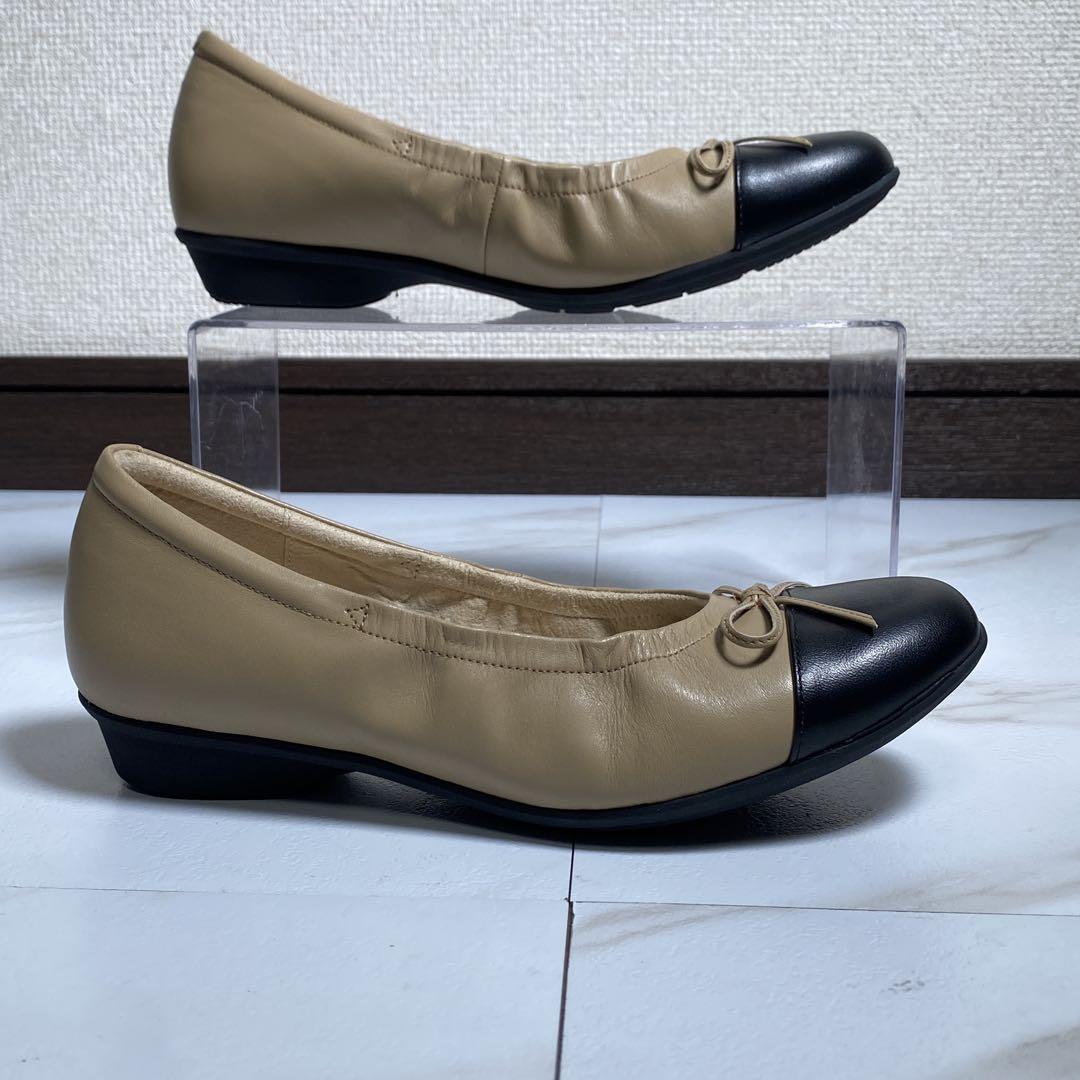 未使用級♡ペダラ 2E 2cmヒール リボンコンフォートパンプス GELソール