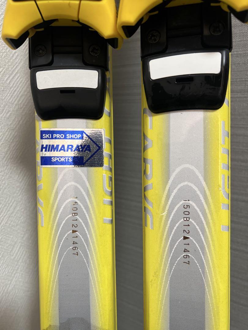 スキー板 150cm NISHIZAWAストック115〜116cm黄×グレ色系