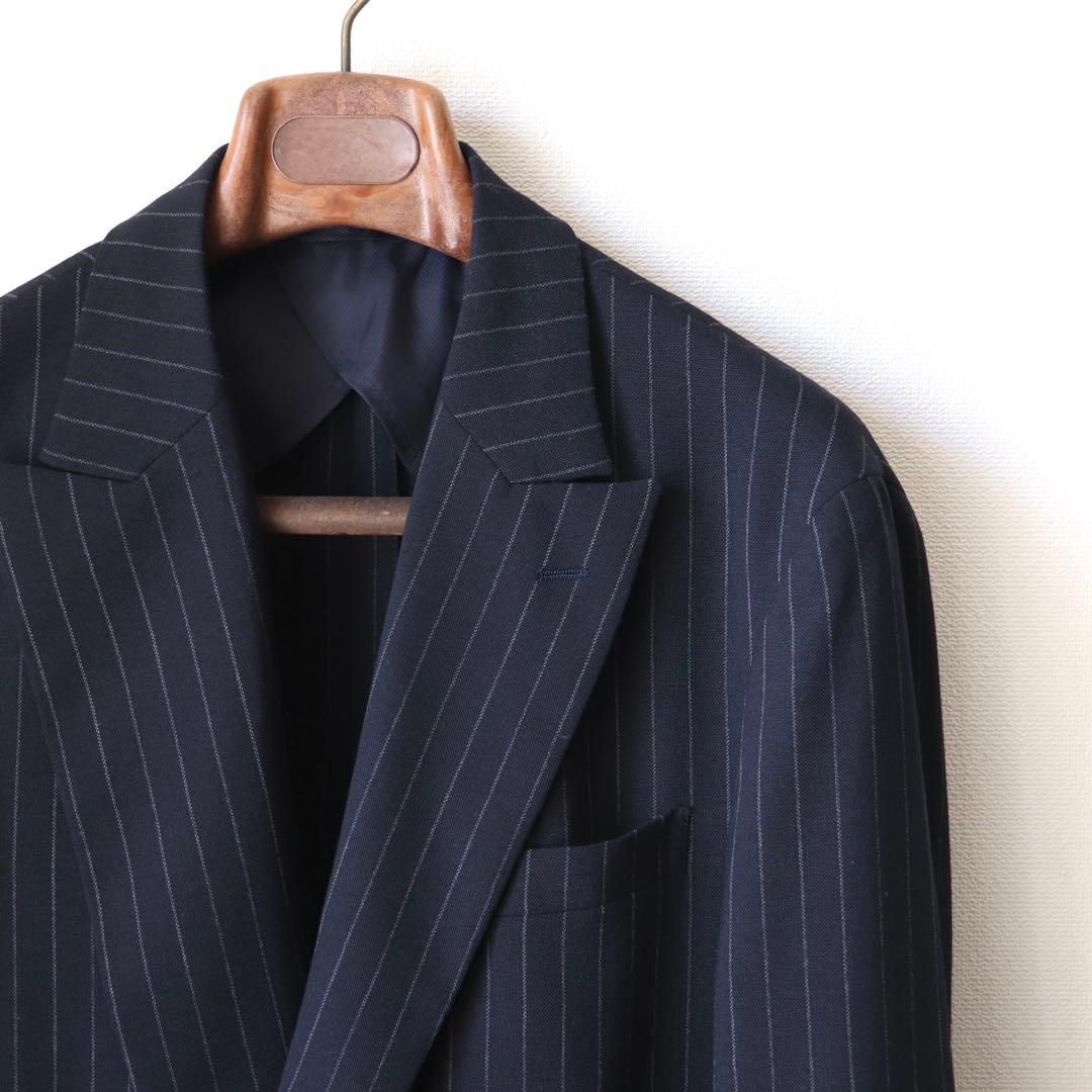 モアレス ストライプ ダブルジャケット ブラック系 L