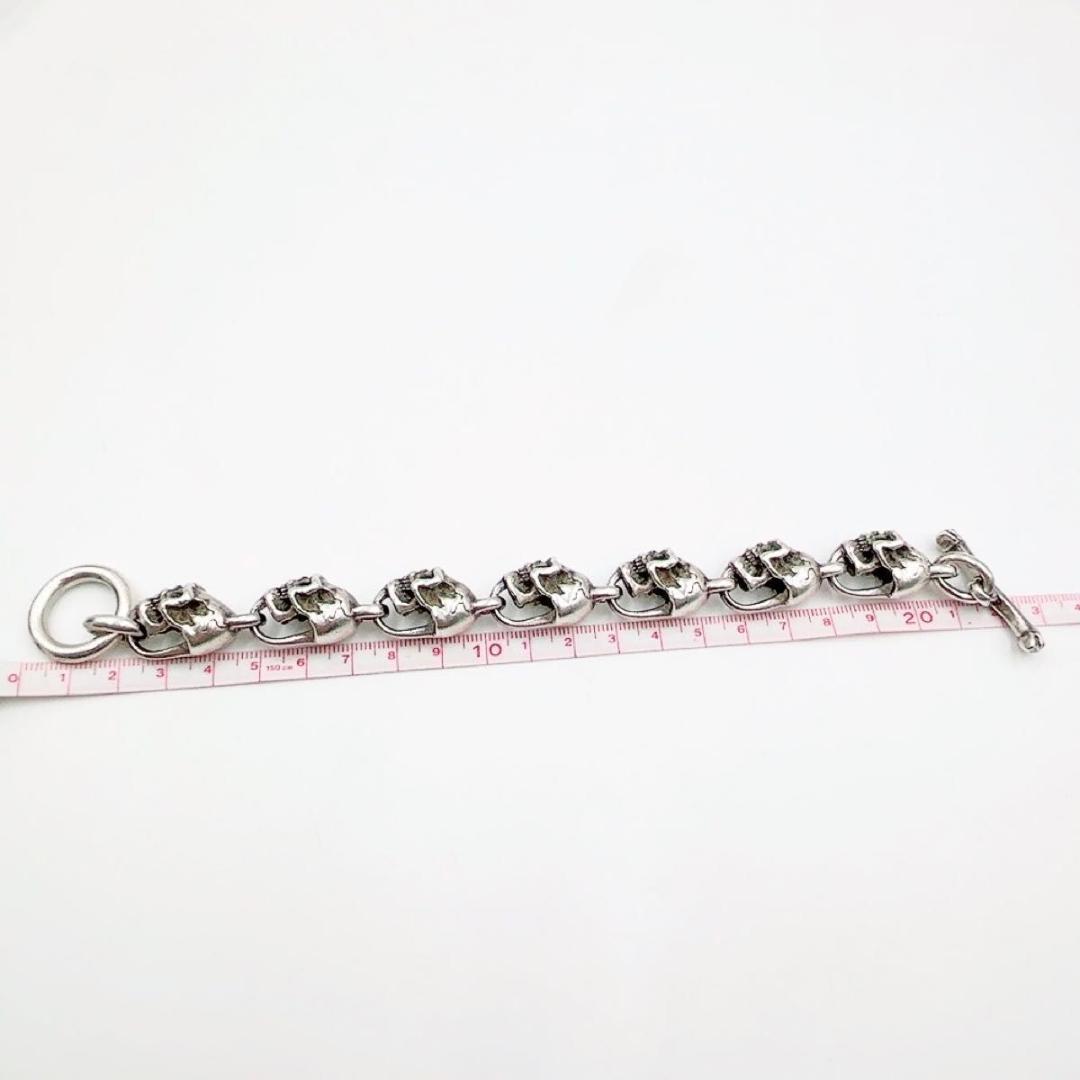 saad スカル ブレスレット シルバー925 重厚 116g トグル - メルカリ
