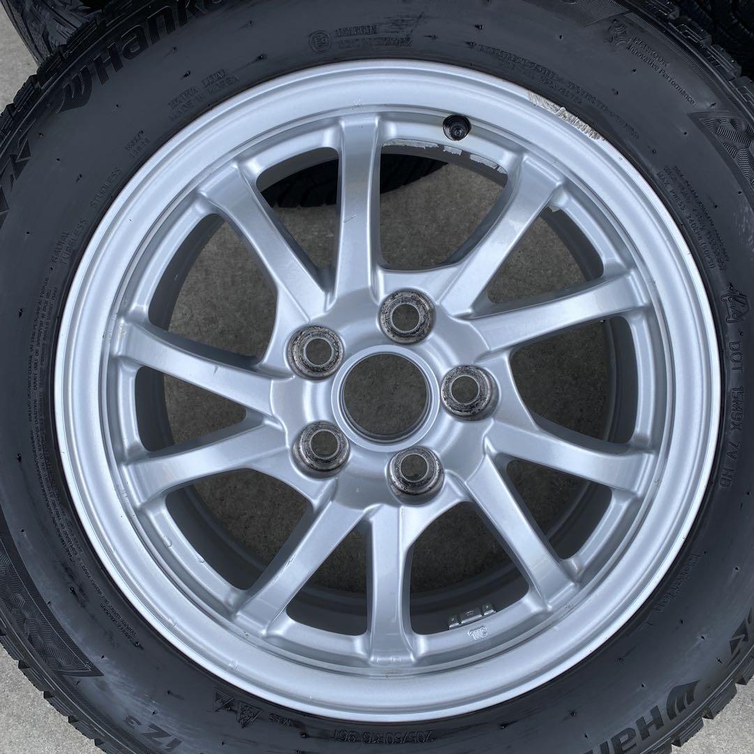 中古溝ありハンコックスタッドレスセット205/60R16プリウスα純正