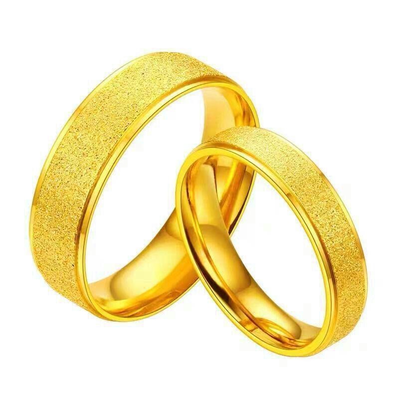 定番2022 ?新品?24K金カップルリングのスクラブ 男と女の2点セット 黄金999959 9aJsu-m49440184577 人気本物保証