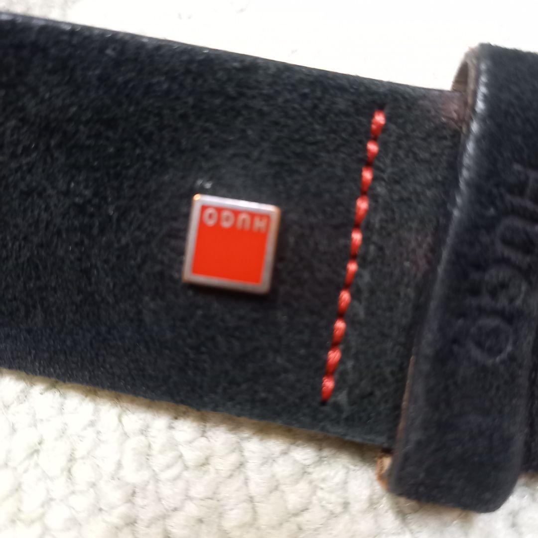 HUGO BOSS ベロア　スタッツ　ベルト 黒