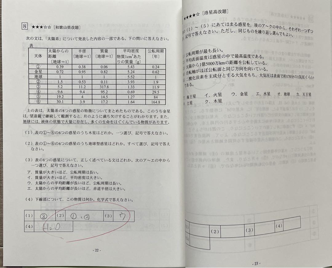 SAPIX中2理科