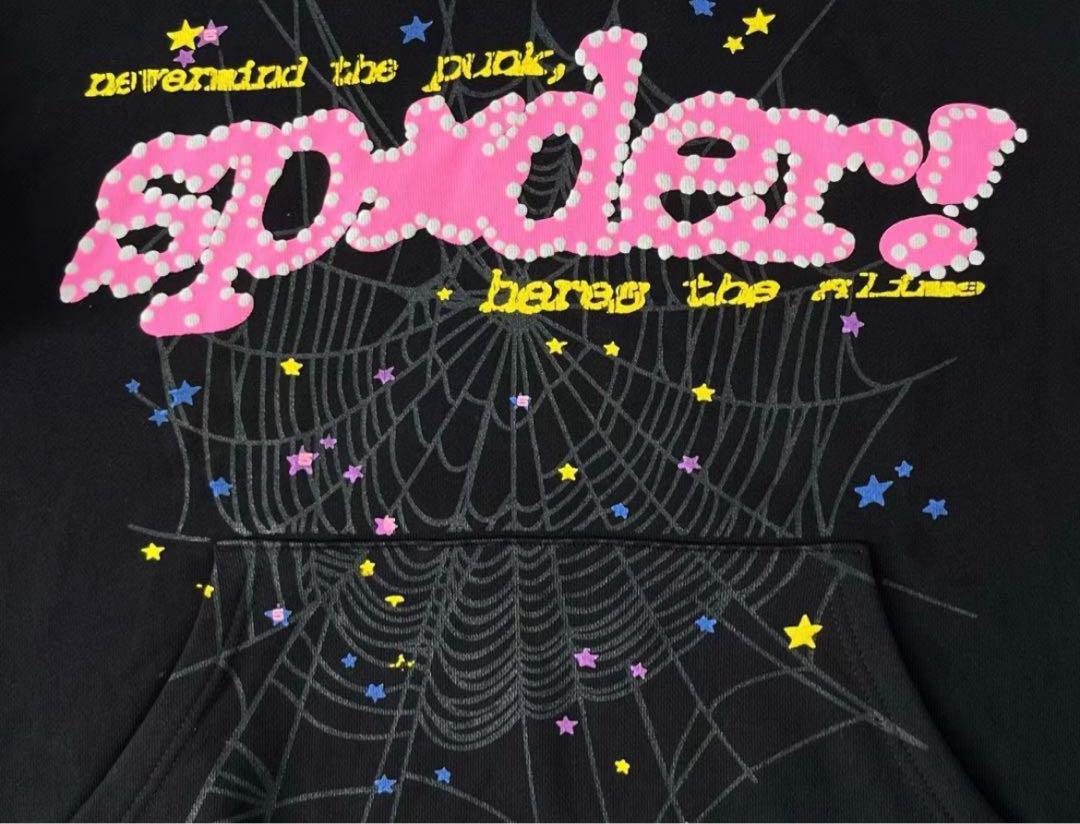 ■SP5DER■人気アイテム VVS パーカー ブラック 国内発 すぐ届く Sp5der Spider worldwide パーカー