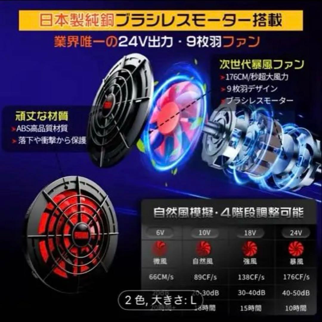 空調作業服 ファン付きベスト扇風機付き作業服 業界最強の24V日本製