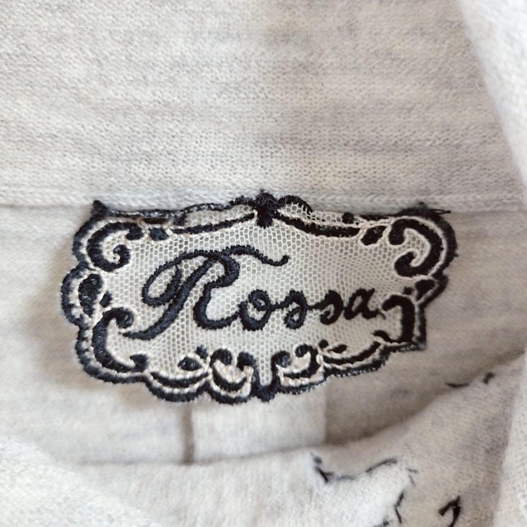 インポートロッサ◇タートルネックニットレ―ス刺繍 イタリア セーター 46