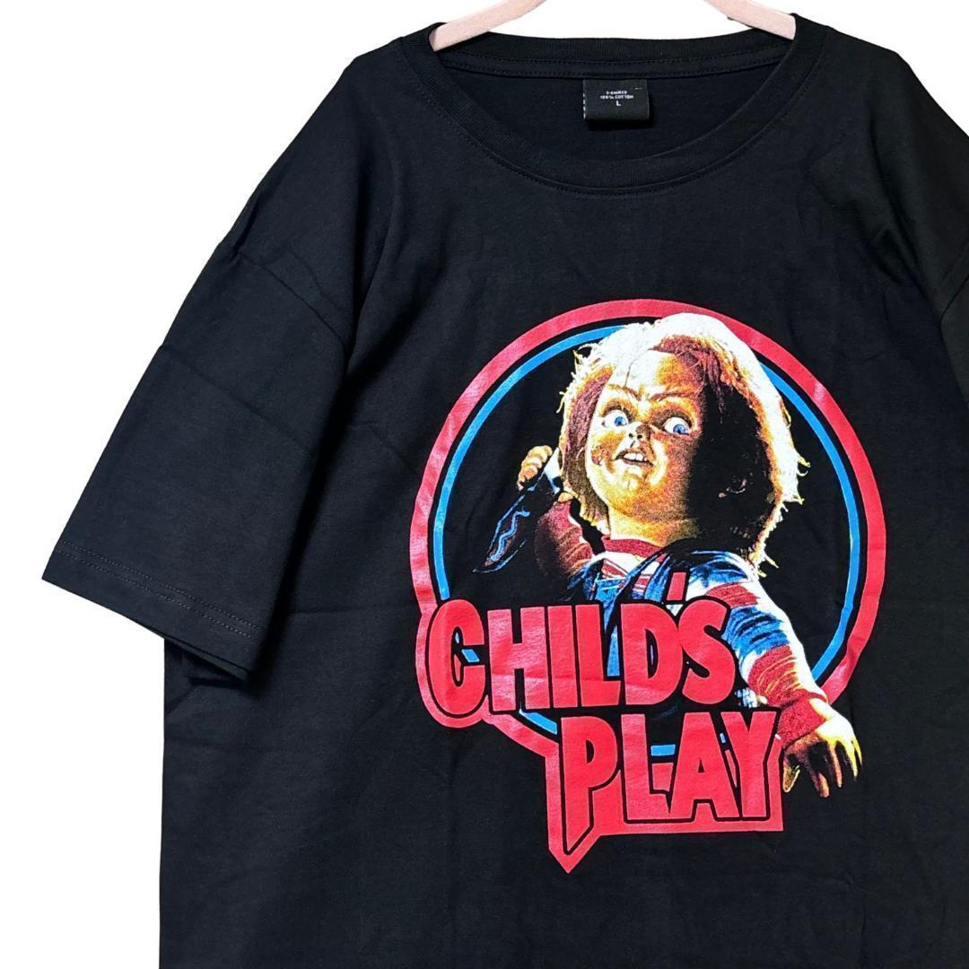 チャッキー Tシャツ 黒 チャイルド・プレイ 映画 ムービーT 高品質チャッキー 映画Tシャツ チャイルドプレイ半袖コットン100