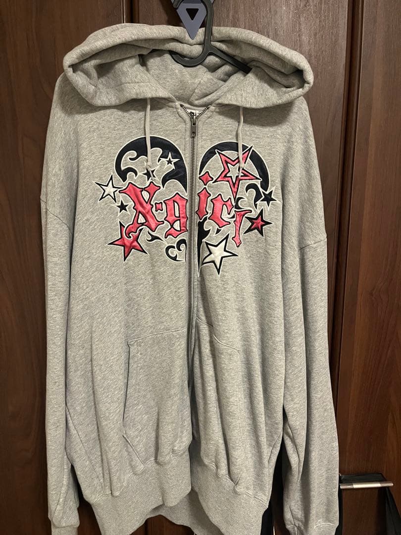 x-girl グレー パーカー MM X-girl
