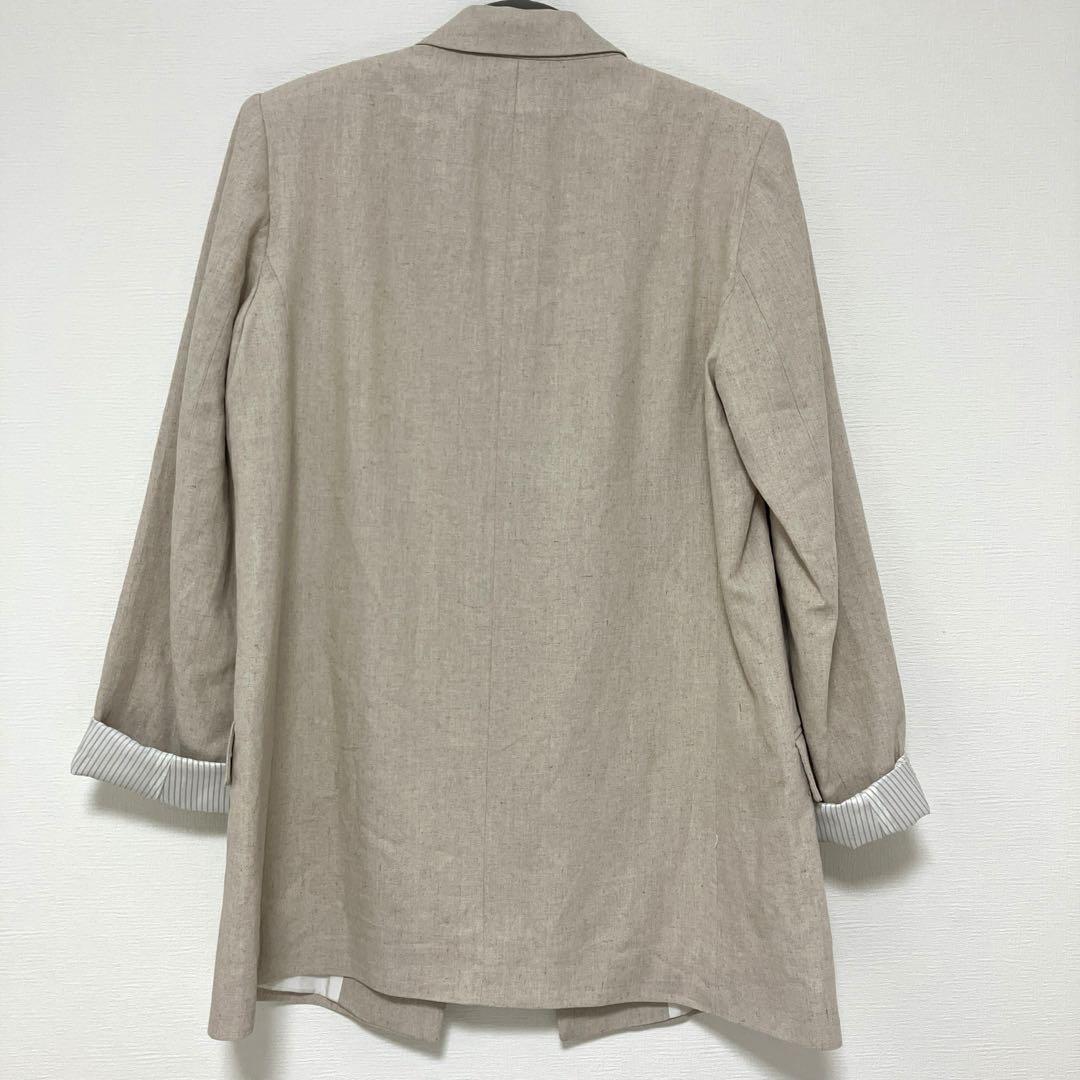 ZARA プリントカフス リネン ブレザー ジャケット Mサイズ