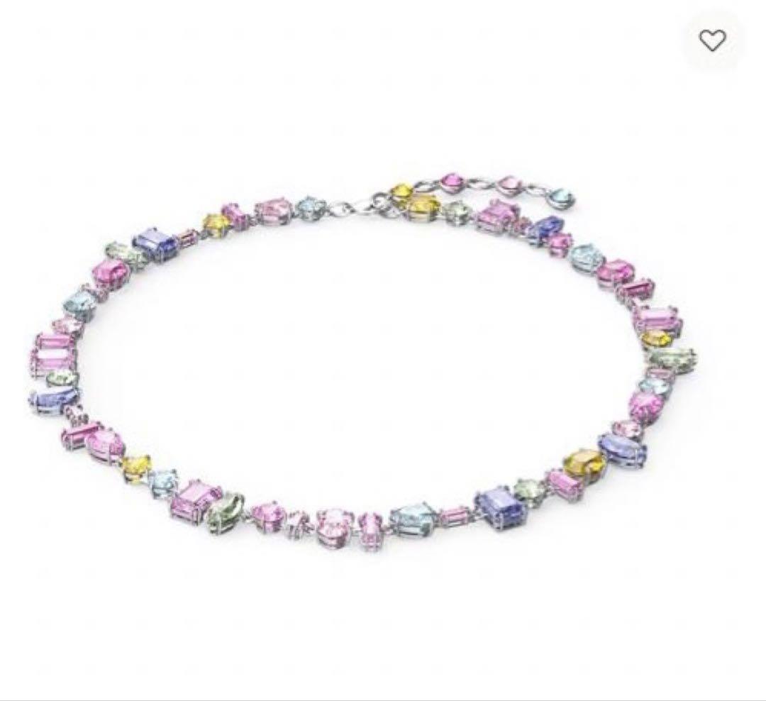 絶*す様 スワロフスキー Gema ネックレス ミックスカット マルチカラー ネ