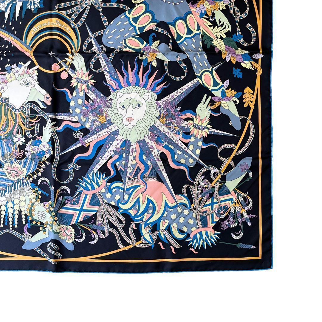 HERMES カレH 90 四季の祭典 パリ直送 洗練 スカーフ シルク