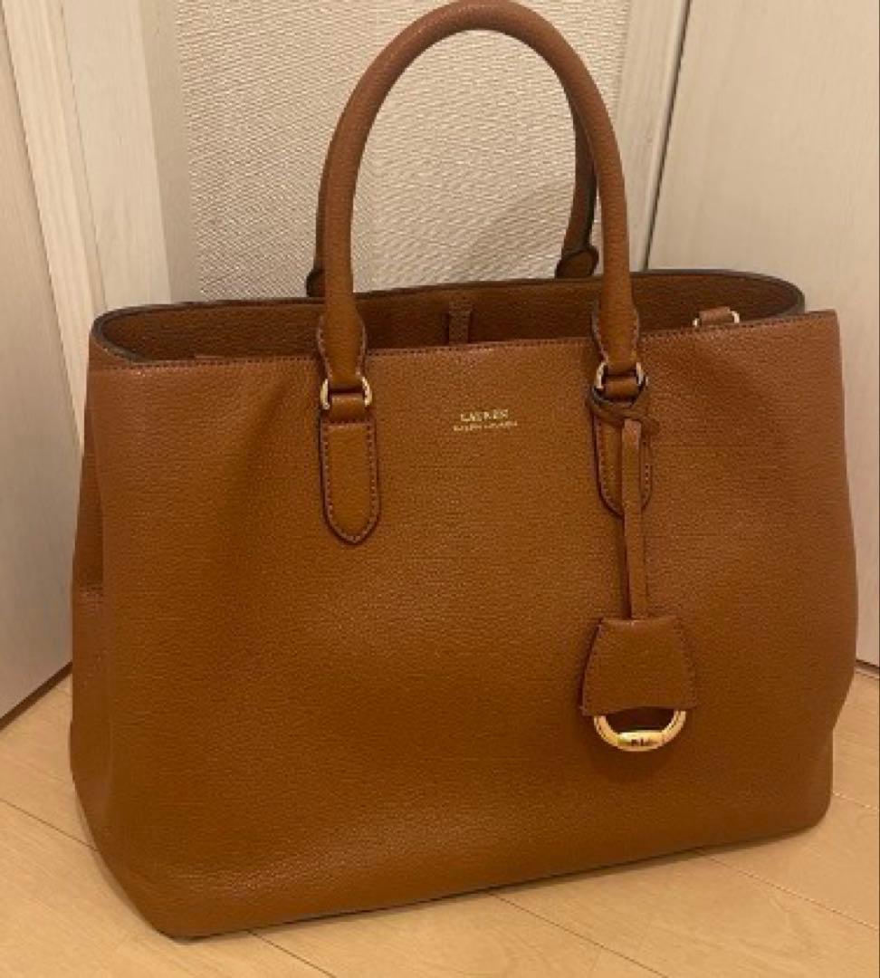 LAUREN ビジネスバッグ ブラウンレザー