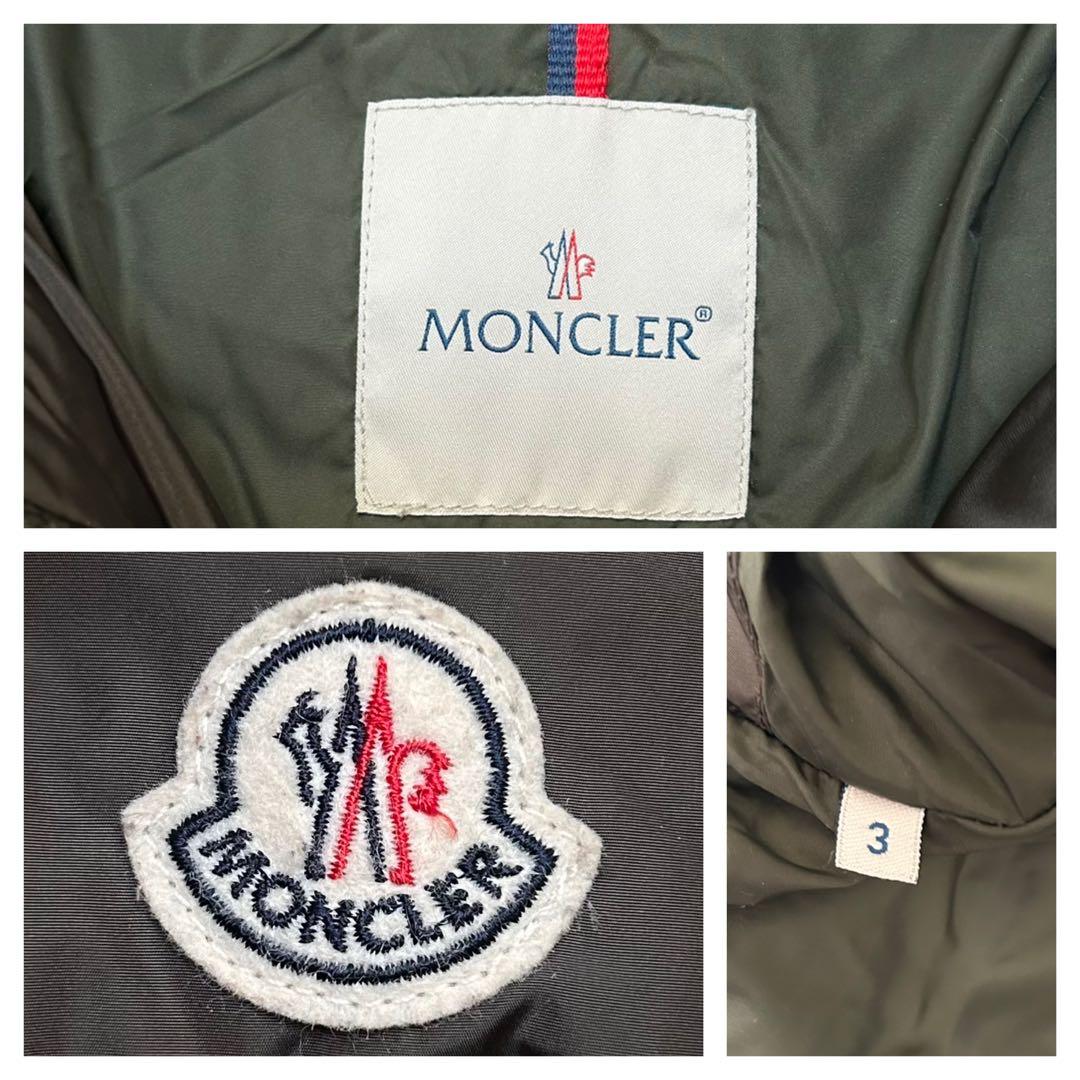 極美品 希少L モンクレール サングリア ブラック ショート丈 ロゴ