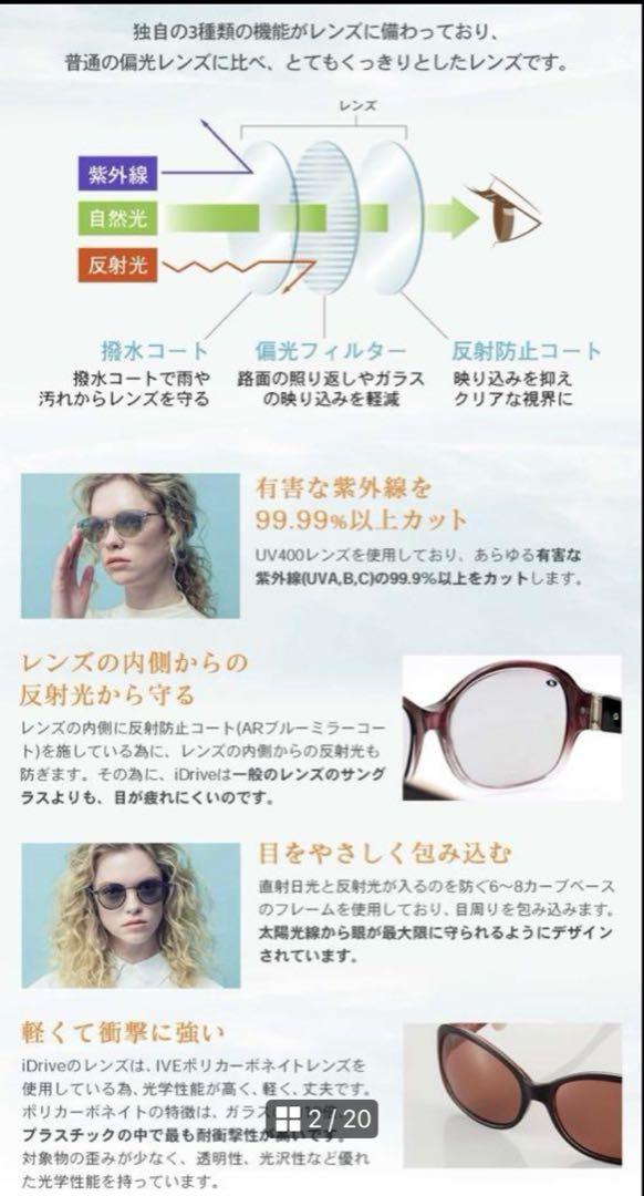 IZONE プティエル Petite Aile サングラス　ガラスコーティング付