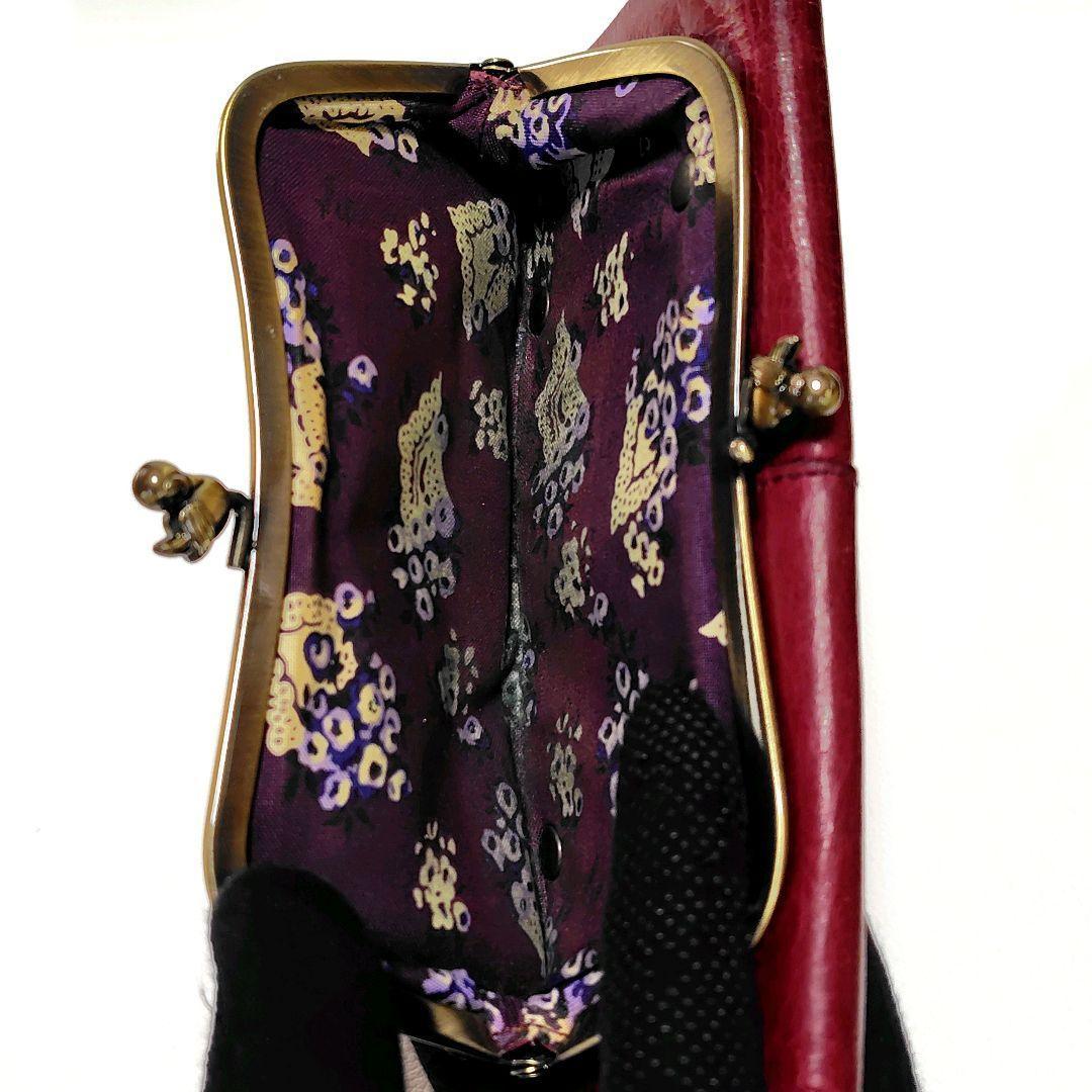 ANNA SUI　折り財布　ローズガーデン　赤　がま口　小鳥　金具ロゴ