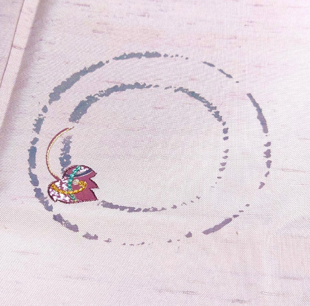 2107.白山工房 牛首紬 市川純一郎 訪問着 共八掛 金駒刺繍 正絹 着物
