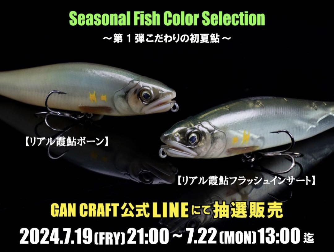 ガンクラフト２つセットリアル霞鮎ボーンリアル霞鮎フラッシュインサート