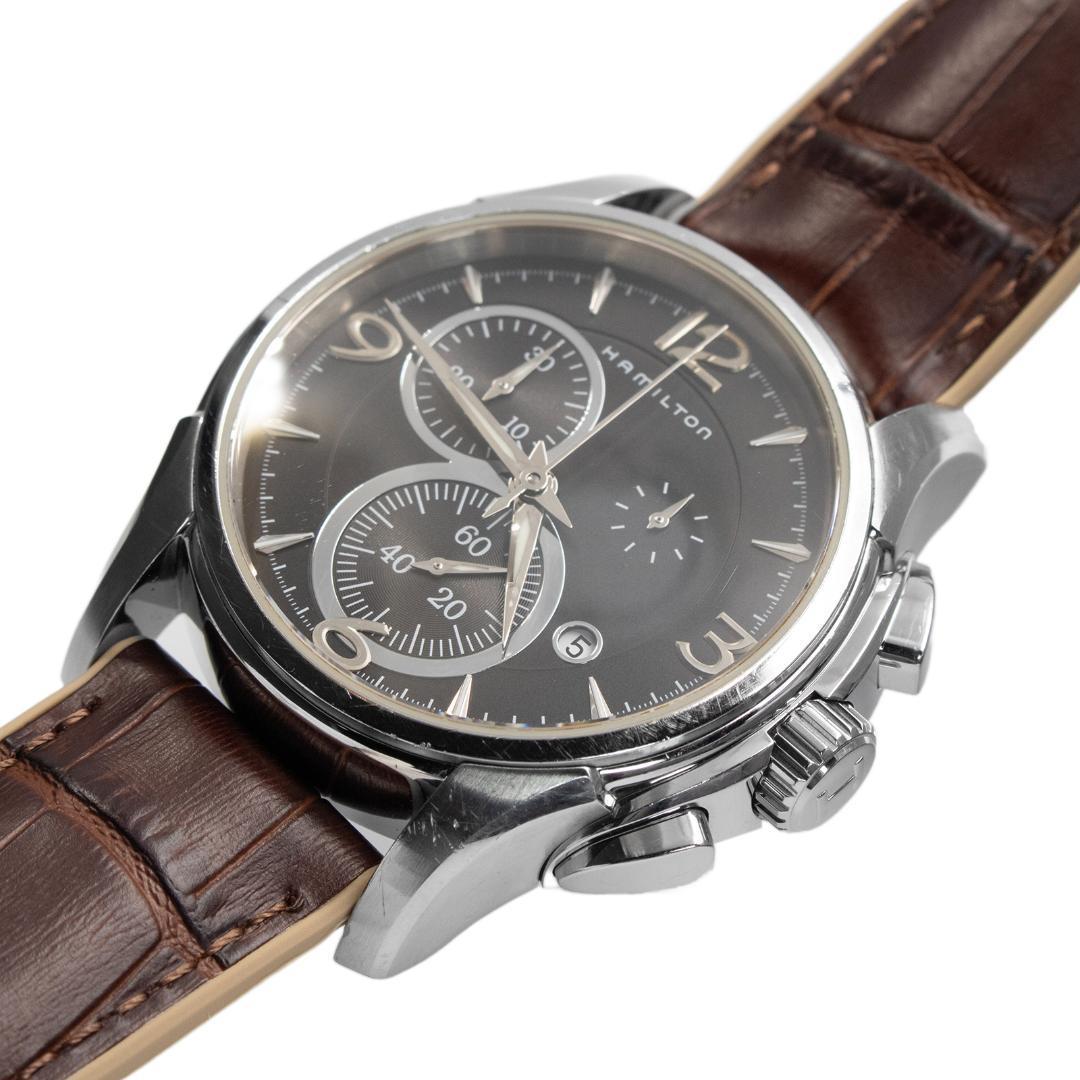 ハミルトン 腕時計 メンズ ジャズマスター 黒 茶色 クロノグラフ 目立つ ロゴ