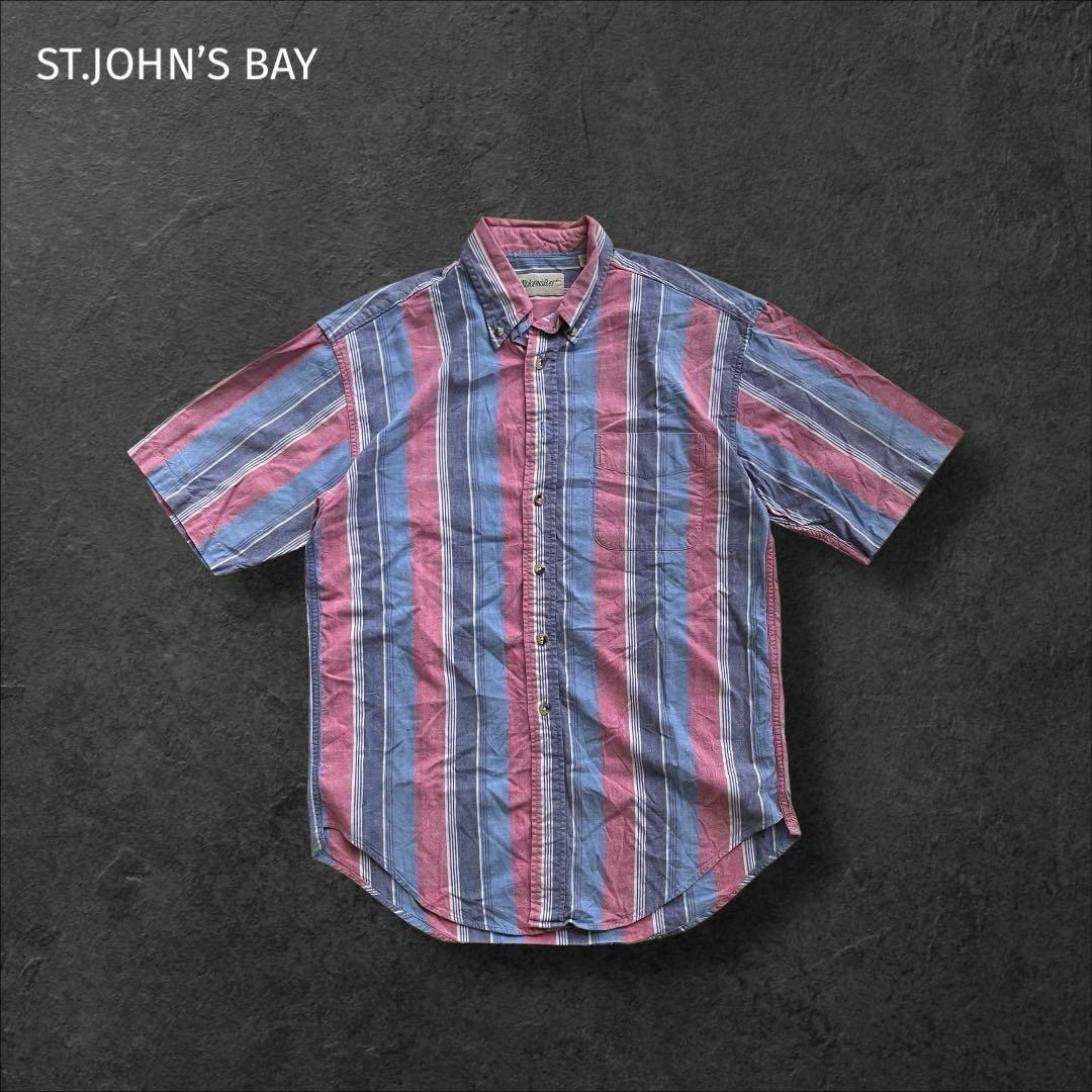 セントジョンズベイ ST.JOHN’S BAY ストライプ 半袖シャツ 古着