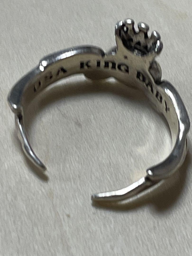 11号　フリーサイズ　USA KING BABY ハートと翼　ビンテージリング